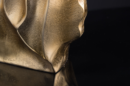 Vază LIQUID 25 cm cu efect de lovitură de ciocan, aurie [6]