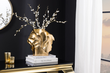 Vază LIQUID 25 cm cu efect de lovitură de ciocan, aurie [7]