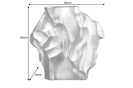 Vază LIQUID 30 cm, efect de lovitură de ciocan, argintiu [9]