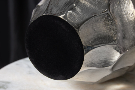 Vază ORGANIC ORIENT 45 cm cu efect de ciocănit argintiu [7]