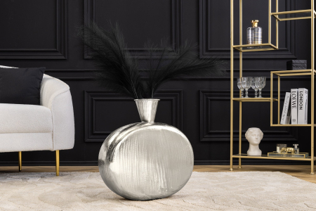 Vază ORIENT L 50 cm, efect de ciocan, argintiu [5]