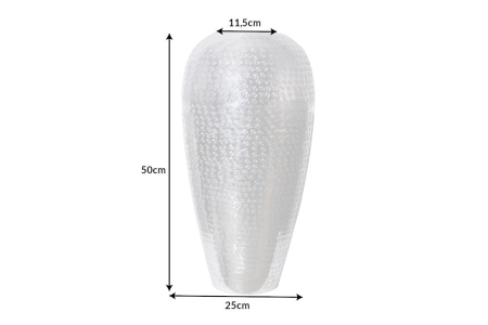 Vază ORIENTAL 50 cm cu efect de lovituri de ciocan argintiu [7]