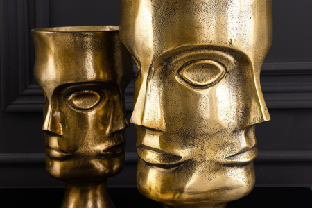 Vază pentru plante FACE, set de 2, aluminiu, alamă antică [8]