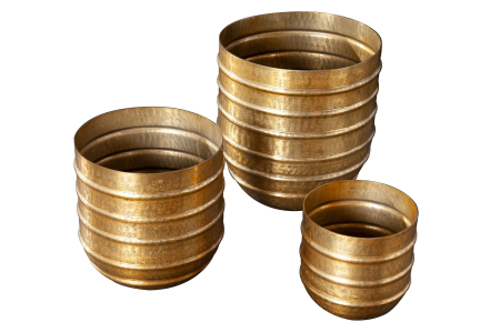 Decorațiuni - Vază pentru plante ORIENT 16-27 cm, set de 3, auriu