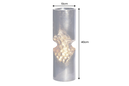 Vază PRECIOUS 40 cm, efect de ciocan, negru-auriu [9]