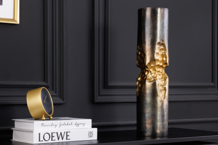 Vază PRECIOUS 40 cm, efect de ciocan, negru-auriu [2]