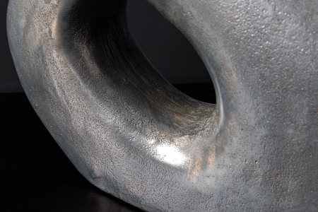 Vază RING 30 cm metal gri închis realizată manual [9]