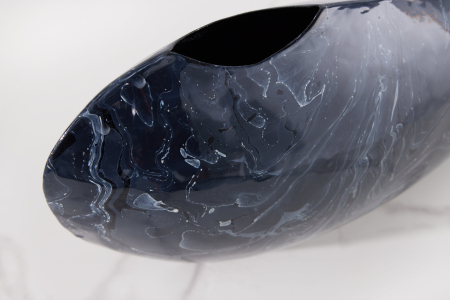 Vază STONE 38 cm aspect marmură negru [3]