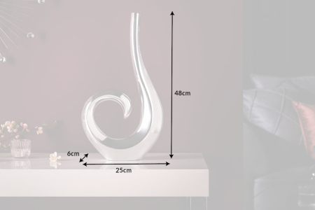 Vază WAVE L 47 cm aluminiu argintiu [7]