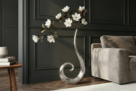 Vază WAVE XL 106 cm aluminiu argintiu [2]