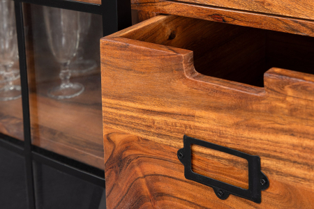 Vitrina HERITAGE din lemn de salcam si metal, 150 cm [4]