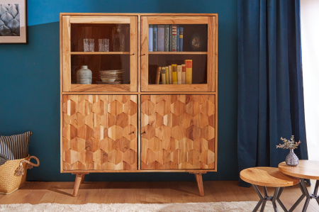 Vitrina MYSTIC LIVING din lemn de salcam, 140 cm [2]