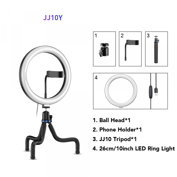 Kit starter vlogging premium pentru birou - suport telefon + lampa circulara fotografica [2]