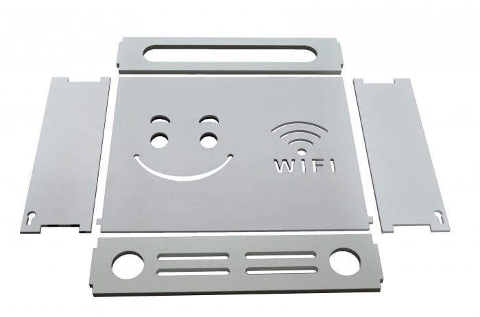 Suport Router Wireless Smiley Face 36x28x9 cm, alb, pentru mascare fire si echipament WI-FI, posibilitate montare pe perete [2]