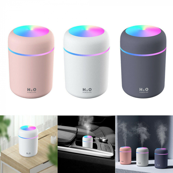 Difuzor aroma portabil, cu lumini RGB Optimus AT DQ107, roz [2]