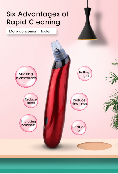 Aparat curatare ten Optimus AT Skin™ XL00BS inlaturare puncte negre, pompa vacuum, red [8]