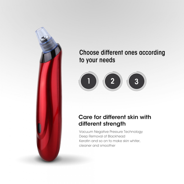 Aparat curatare ten Optimus AT Skin™ XL00BS inlaturare puncte negre, pompa vacuum, red [2]