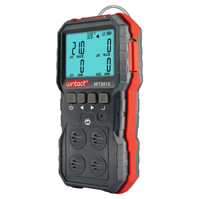 Detector gaze portabil 4 in 1 Wintact WT8812, LEL / O2 / H2S / CO, afisaj LCD, alarma sonora / vibratii / luminoasa, memorie 1000 inregistrari, baterie reincarcabila [1]