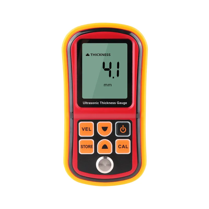 GM100A Tester grosime cu ultrasunete 1.2–220 mm otel, precizie ±1%, sonda 5MHz, rezolutie 0.1 mm, viteza reglabila 1000–9999 m/s [3]