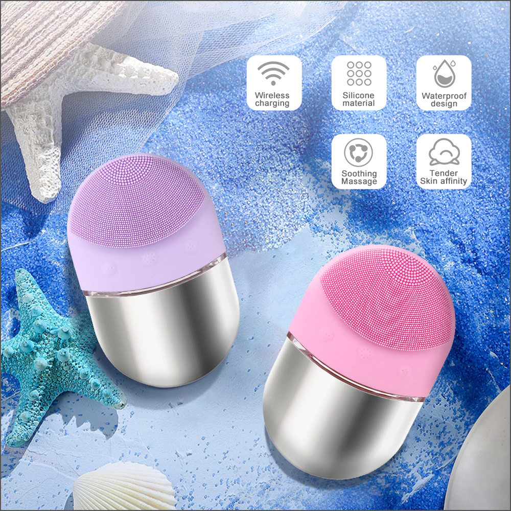 Aparat multifunctional masaj, curatare faciala Optimus AT Skin™  OFY1703  din silicon, rezistent la apa, negru [3]