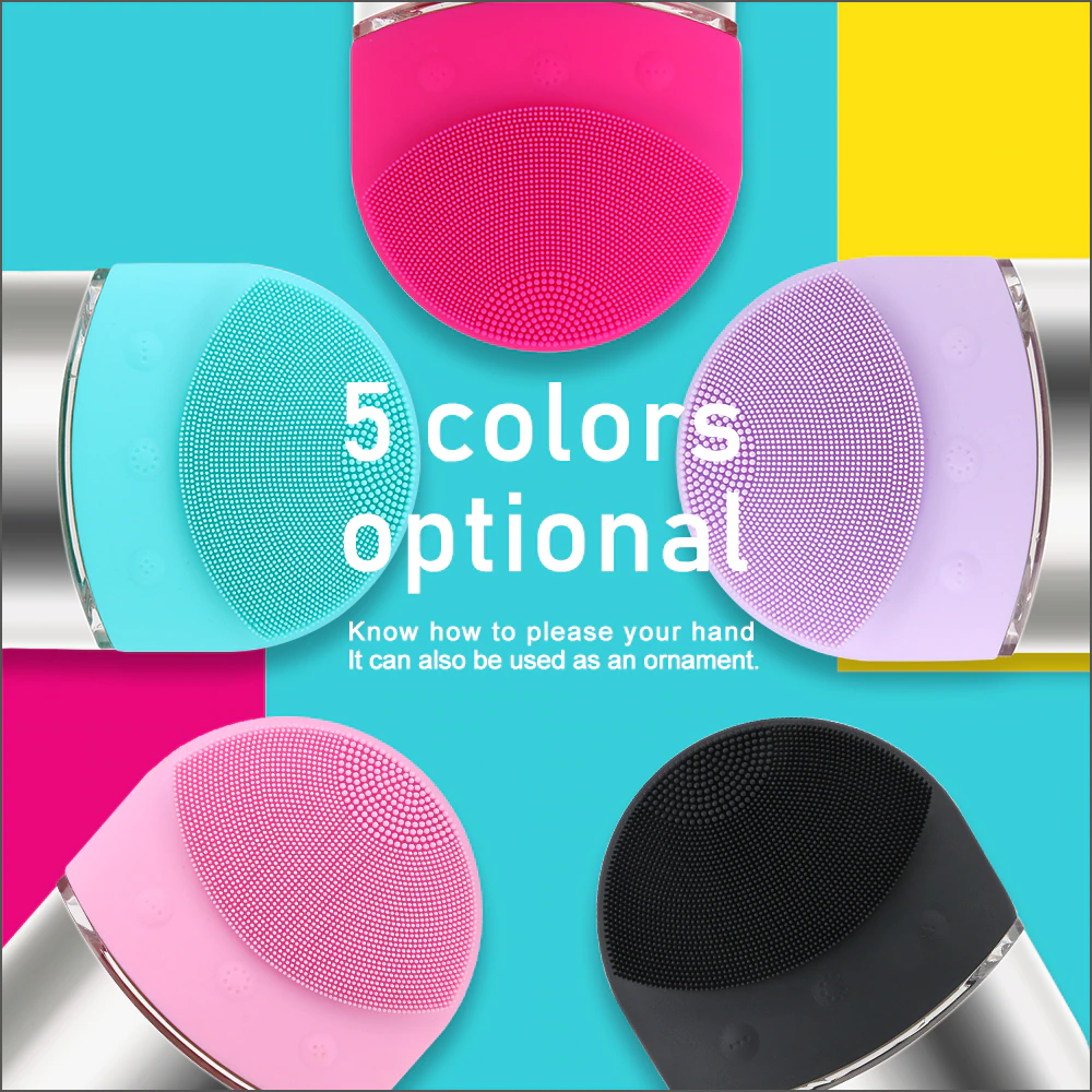 Aparat multifunctional masaj, curatare faciala Optimus AT Skin™  OFY1703  din silicon, rezistent la apa, negru [4]