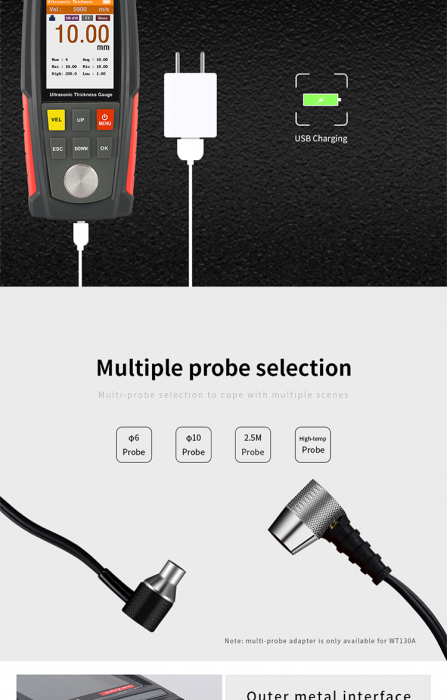 Aparat testare grosime cu ultrasunete Wintact/OEM WT100A grosimii strat [7]