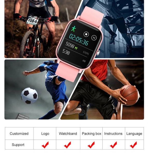 Ceas inteligent (smartwatch)  Optimus AT P8 ecran cu touch 1.4 inch color HD, smartwatch, moduri sport, pedometru, puls, notificari, grey [5]