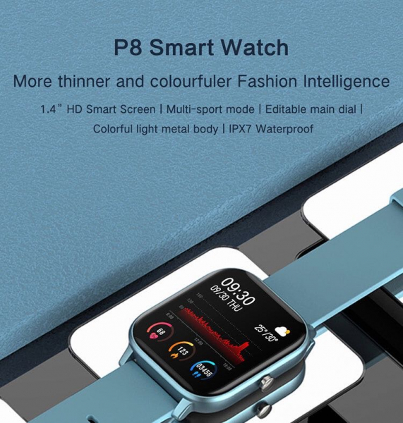 Ceas inteligent (smartwatch)  Optimus AT P8 ecran cu touch 1.4 inch color HD, smartwatch, moduri sport, pedometru, puls, notificari, grey [2]