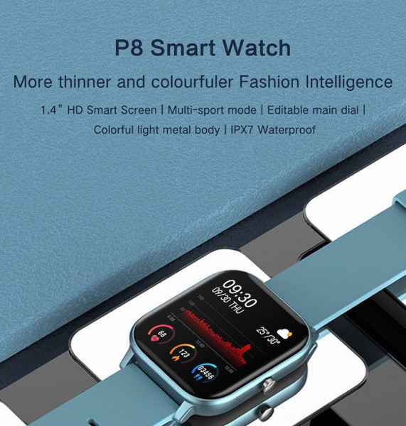 Ceas inteligent (smartwatch) Optimus AT P8 ecran cu touch 1.4 inch color HD, moduri sport, pedometru, puls, notificari, blue [3]