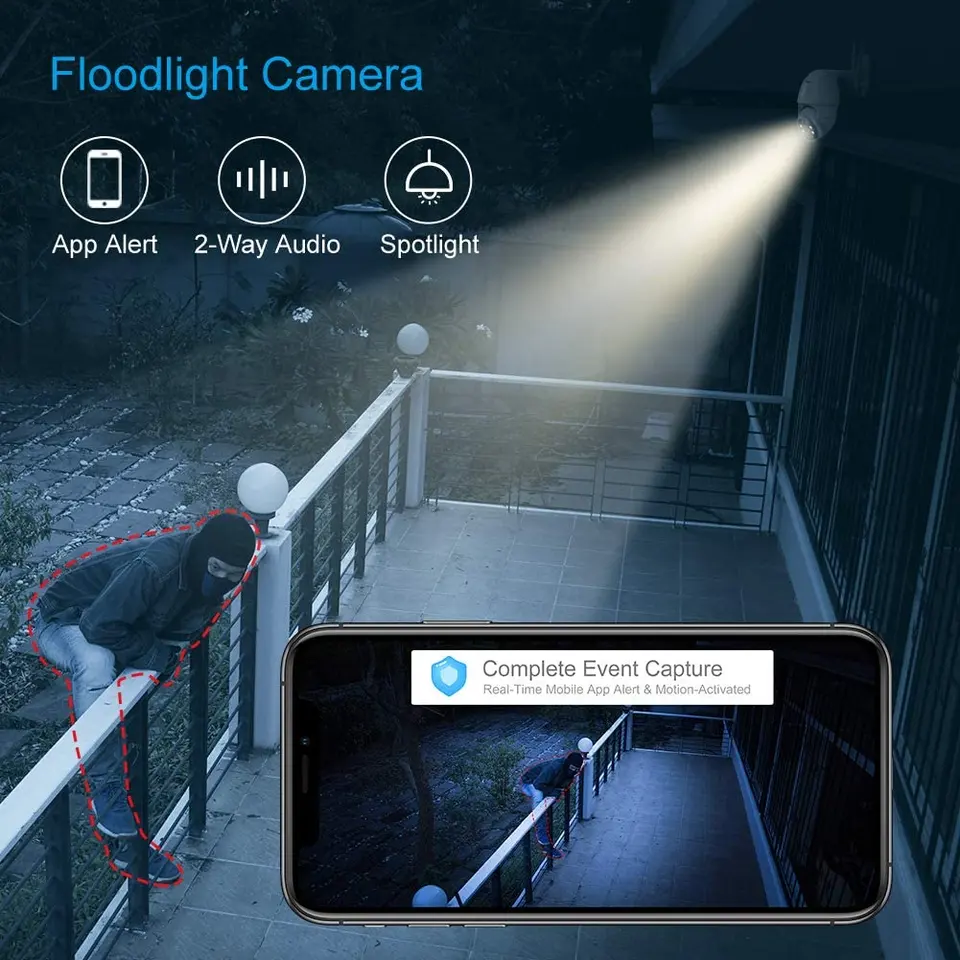 Camera supraveghere exterior IP WIFI Optimus AT AP-60 2.0 mpx fullHD 1920*1080P, comunicare bidirectionala, night vision, cloud aplicatie telefon [3]