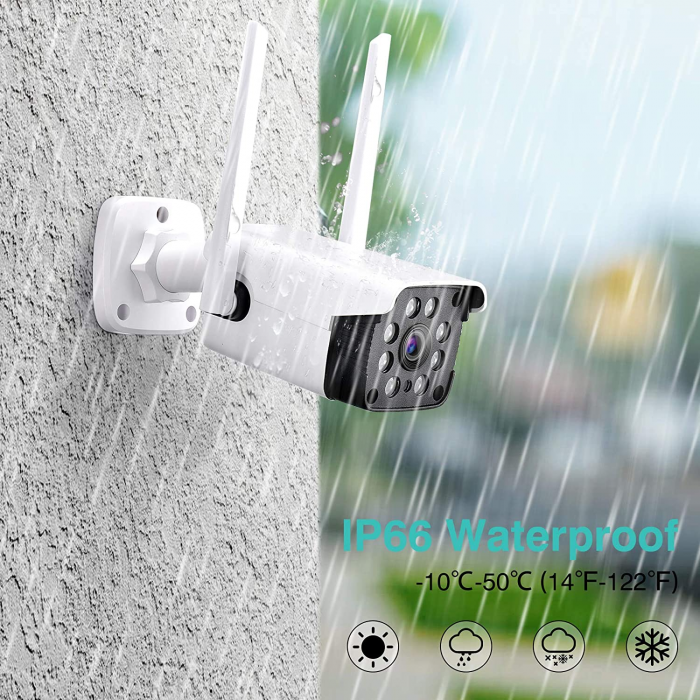 Camera supraveghere exterior IP WIFI Optimus AT F288-5 fullHD 1920*1080P 5 mp comunicare bidirectionala, night vision, aplicatie telefon [6]