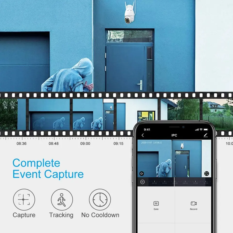 Pachet card memorie 32 GB + camera supraveghere Q110 - 5mpx pentru exterior, rotativa, vedere nocturna, Optimus AT [5]