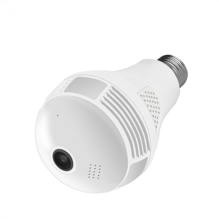 Camera supraveghere tip bec E27 IP WIFI Optimus AT B2-R fullHD 1920*1080P 2 mp, night vision, aplicatie telefon, alb [1]