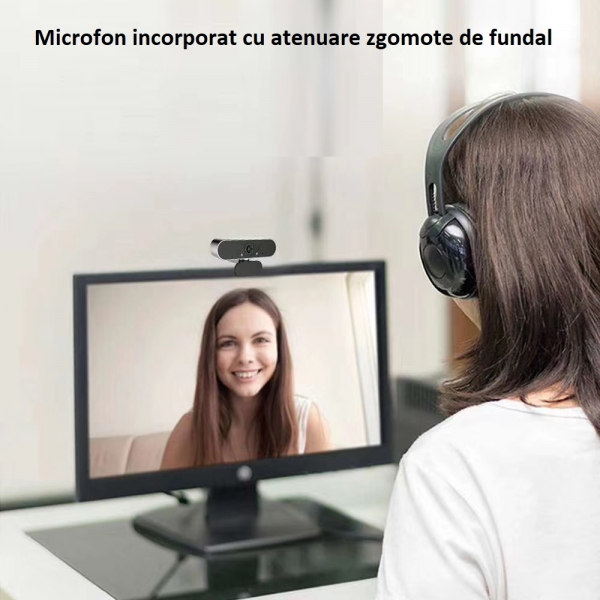 Camera WEB cu microfon Optimus AT C1, rezolutie full-HD 1080p, 2mpx, prinderi multiple, negru [4]