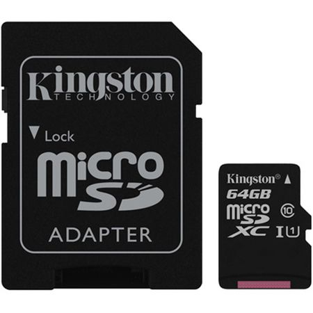 Card de memorie Kingston MicroSDXC, 64GB, Canvas Select 80R, Class 10, UHS-I si Adaptor [2]