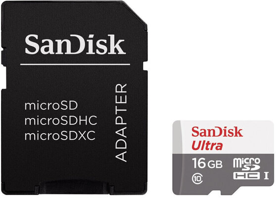 Card de memorie SanDisk Ultra MicroSDHC, 16GB, UHS-I, Class 10, 48MB/s, 320X + Adaptor [1]