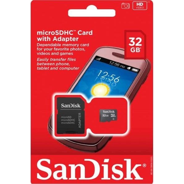 Card memorie SanDisk microSDHC 32GB Clasa 4 + Adaptor [1]
