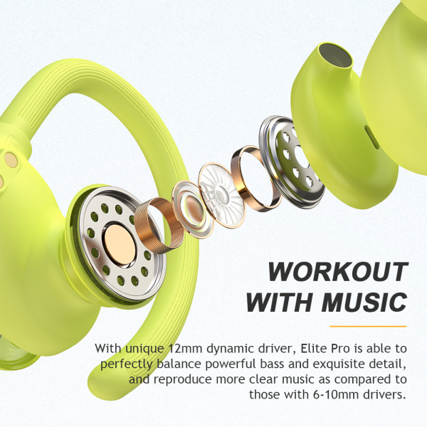 Casti bluetooth 5.0 Hi-Fi TWS Melofun Elite Pro fara fir (wireless), control audio, handsfree, rezistente la apa IPX4 green [2]