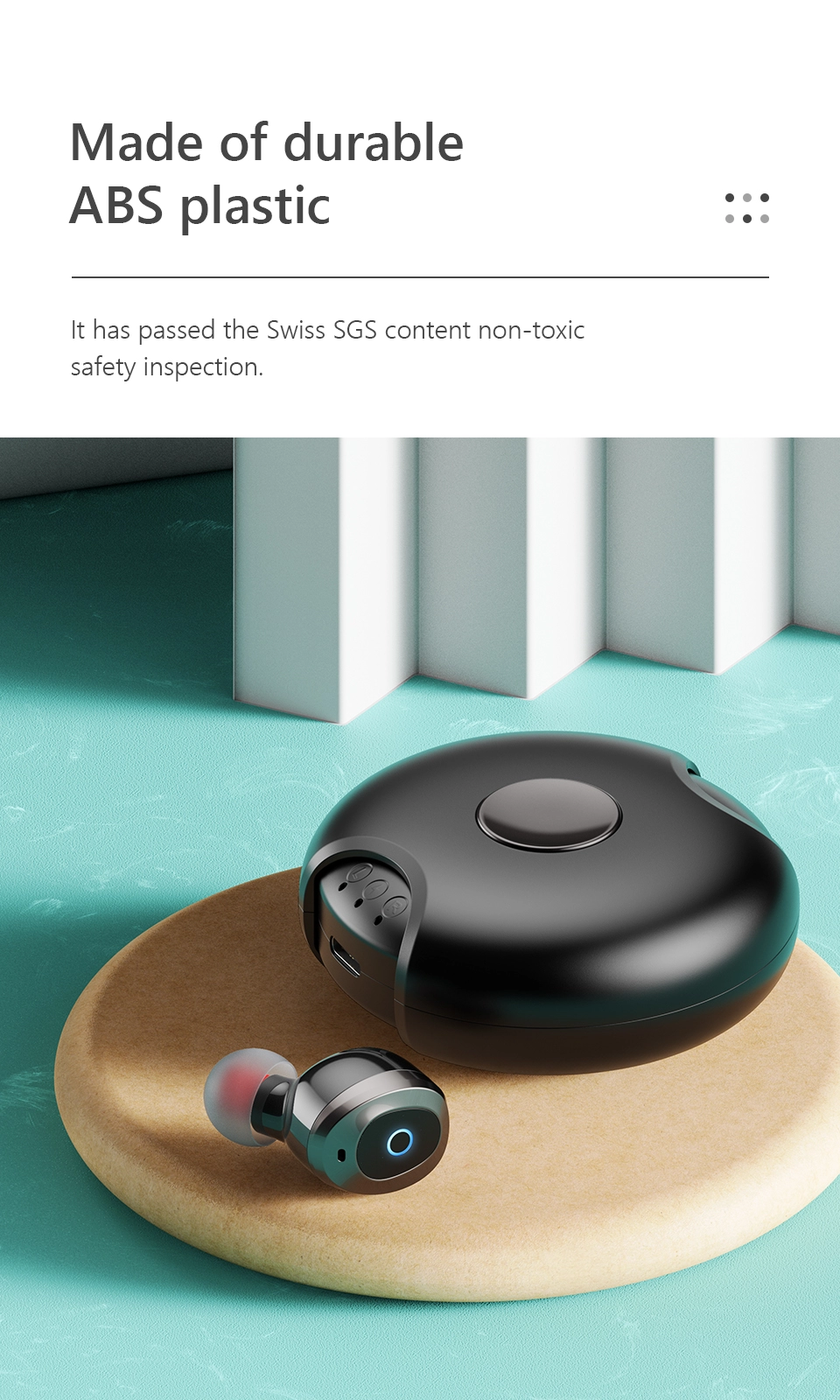 Casti bluetooth 5.0 Hi-Fi TWS Melofun M1 fara fir (wireless), control audio, handsfree, gamimg, rezistente la apa IPX4 black [3]