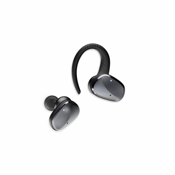 Casti bluetooth Premium TWS 702 fara fir (wireless), control audio, handsfree, rezistente la apa IPX5, metalic black [2]