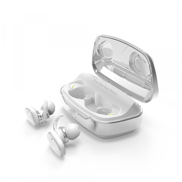 Casti bluetooth Premium TWS 702 fara fir (wireless), control audio, handsfree, rezistente la apa IPX5, white [2]