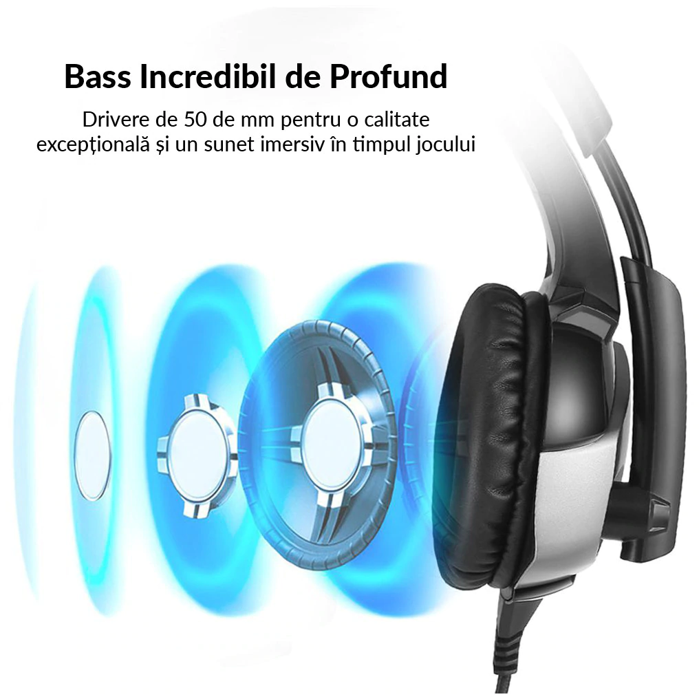Casti Gaming DC-Onikuma K5 Profesionale, Surround Sound 7.1, Microfon Noise Cancelling, Zero Ear Pressure, Multi Platform Albastru [6]