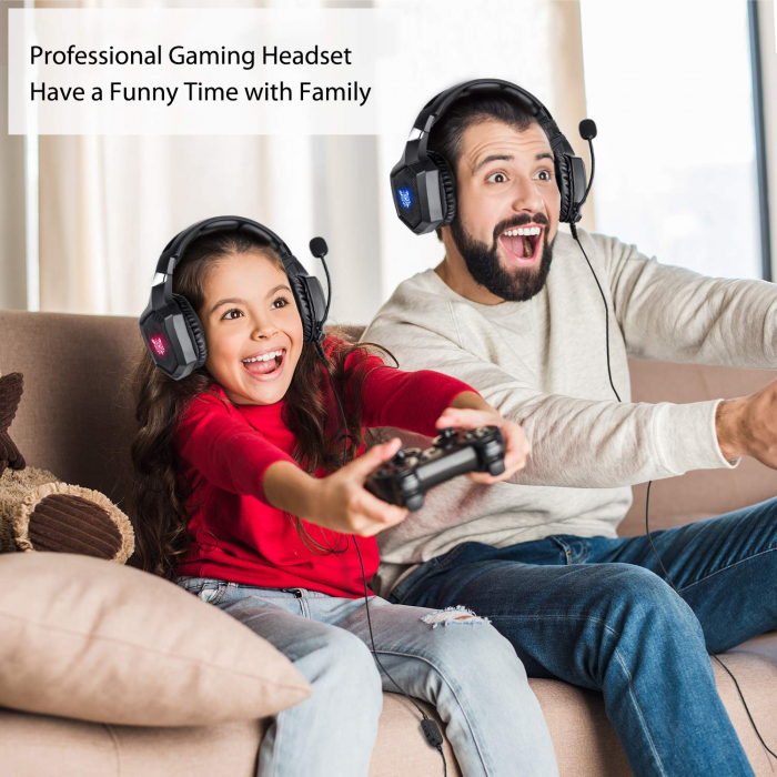 Casti Gaming DC-Onikuma K8 , Surround Sound 7.1, Microfon Noise Cancelling, Bass Vibration, Zero Ear Pressure, Multi Platform, Negru [2]
