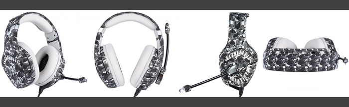 Casti Gaming Onikuma K1 PRO, Microfon Noise Cancelling, Zero Ear Pressure, Multi Platform - Camuflaj gri [5]