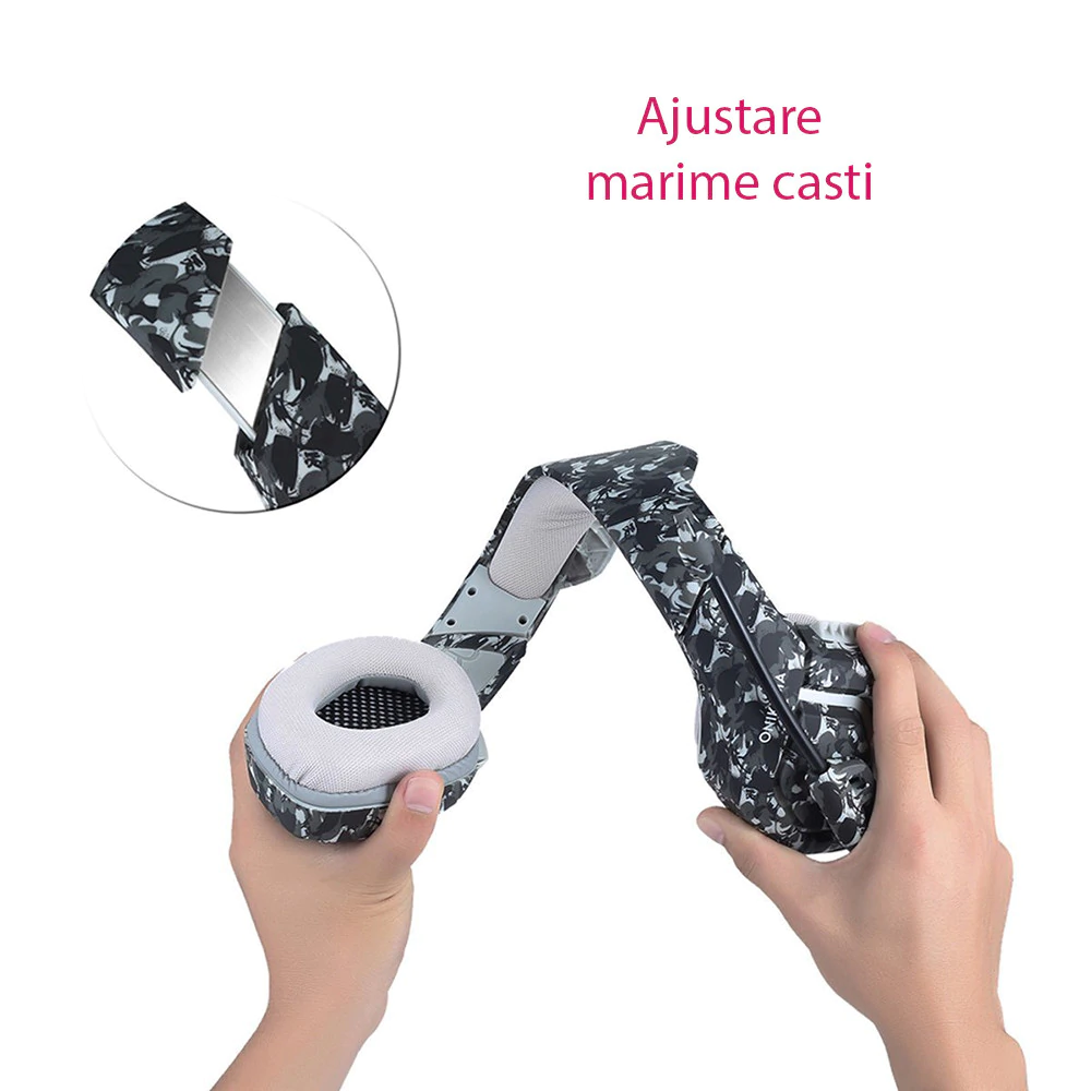 Casti Gaming Onikuma K1, Surround Sound 7.1, Microfon Noise Cancelling, Zero Ear Pressure, Multi Platform, Gri [3]