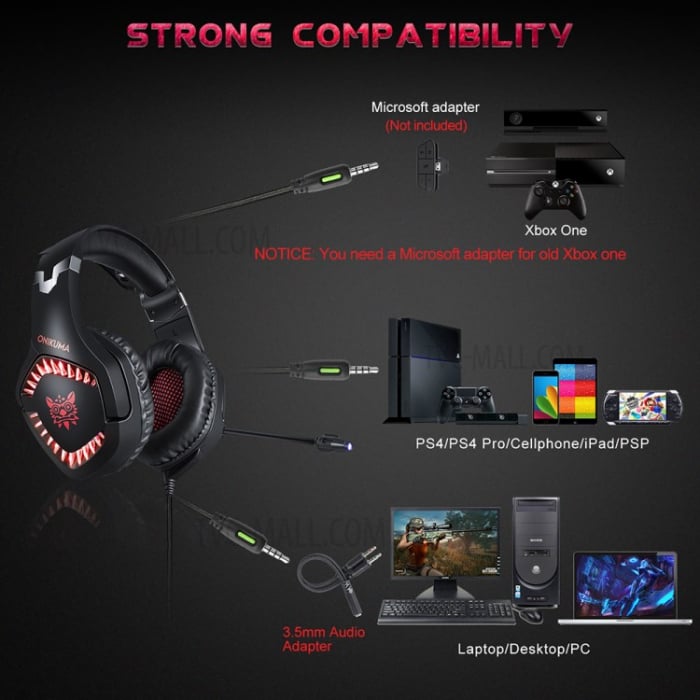 Casti Gaming Onikuma K1 PRO, Microfon Noise Cancelling, Zero Ear Pressure, Multi Platform - Rosu [2]