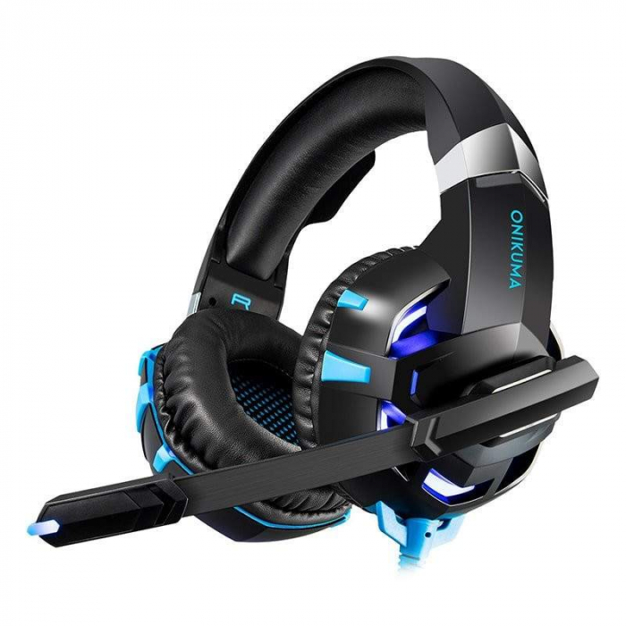 Casti Gaming Onikuma K2 PRO, Microfon Noise Cancelling, Zero Ear Pressure, Multi Platform -Negru/ Albastru [3]