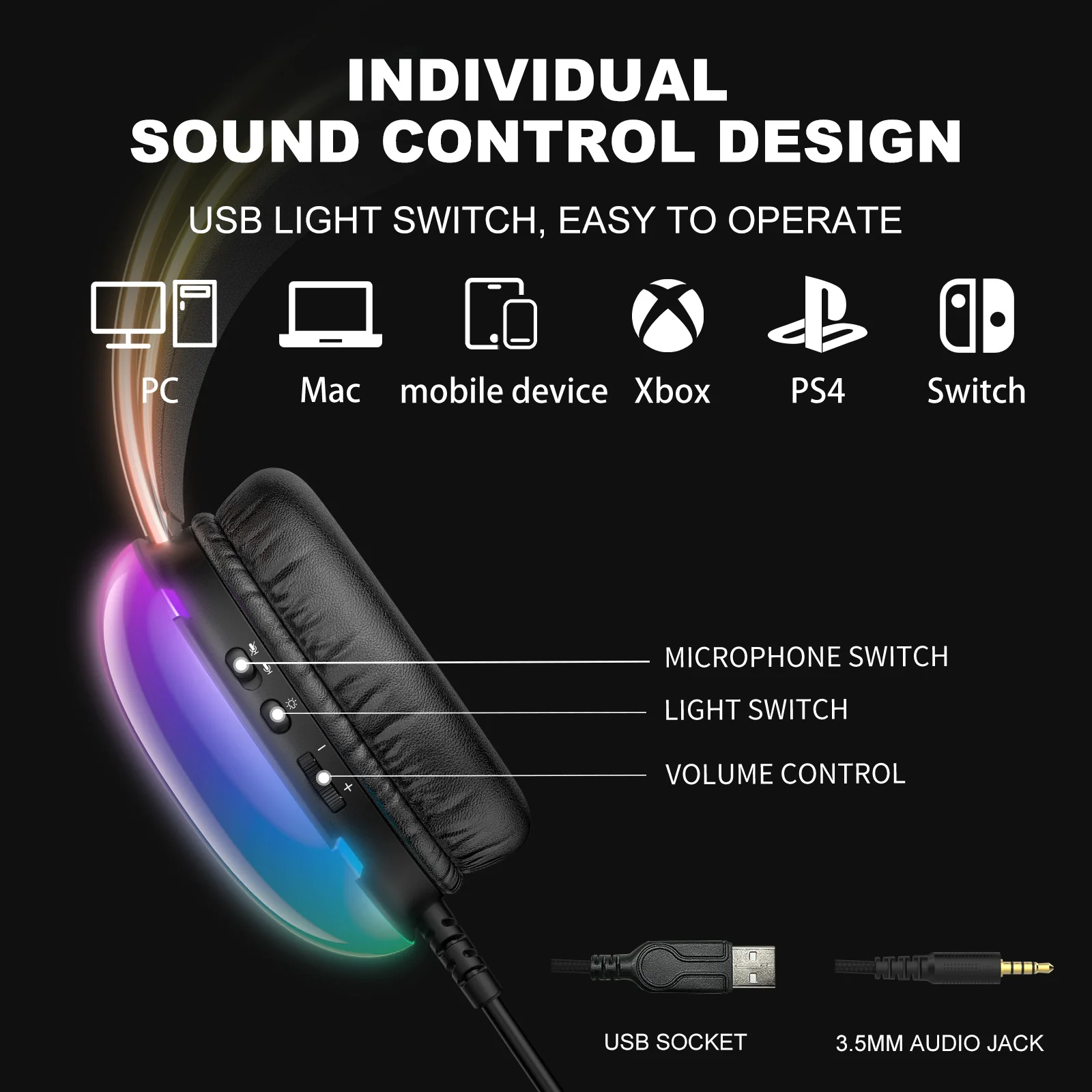 Casti Gaming Onikuma X25 Profesionale, Iluminare RGB, Microfon Noise Cancelling, Zero Ear Pressure, Multi Platform - Alb [7]