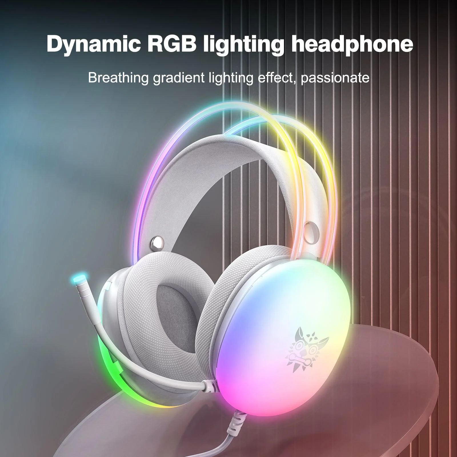 Casti Gaming Onikuma X25 Profesionale, Iluminare RGB, Microfon Noise Cancelling, Zero Ear Pressure, Multi Platform - Alb [2]