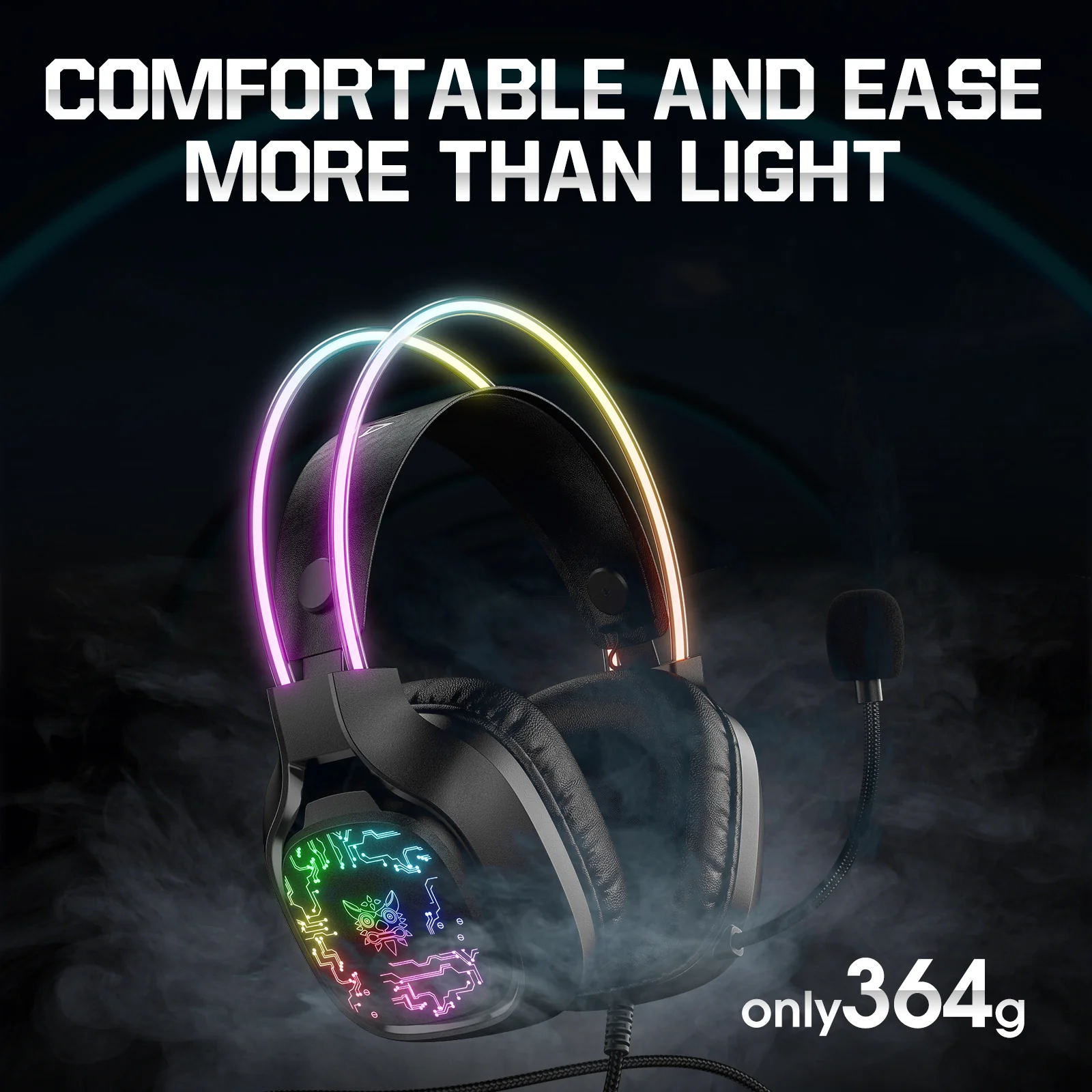 Casti Gaming Onikuma X22 Profesionale, Iluminare RGB, Microfon Noise Cancelling, Zero Ear Pressure, Multi Platform - Alb [5]
